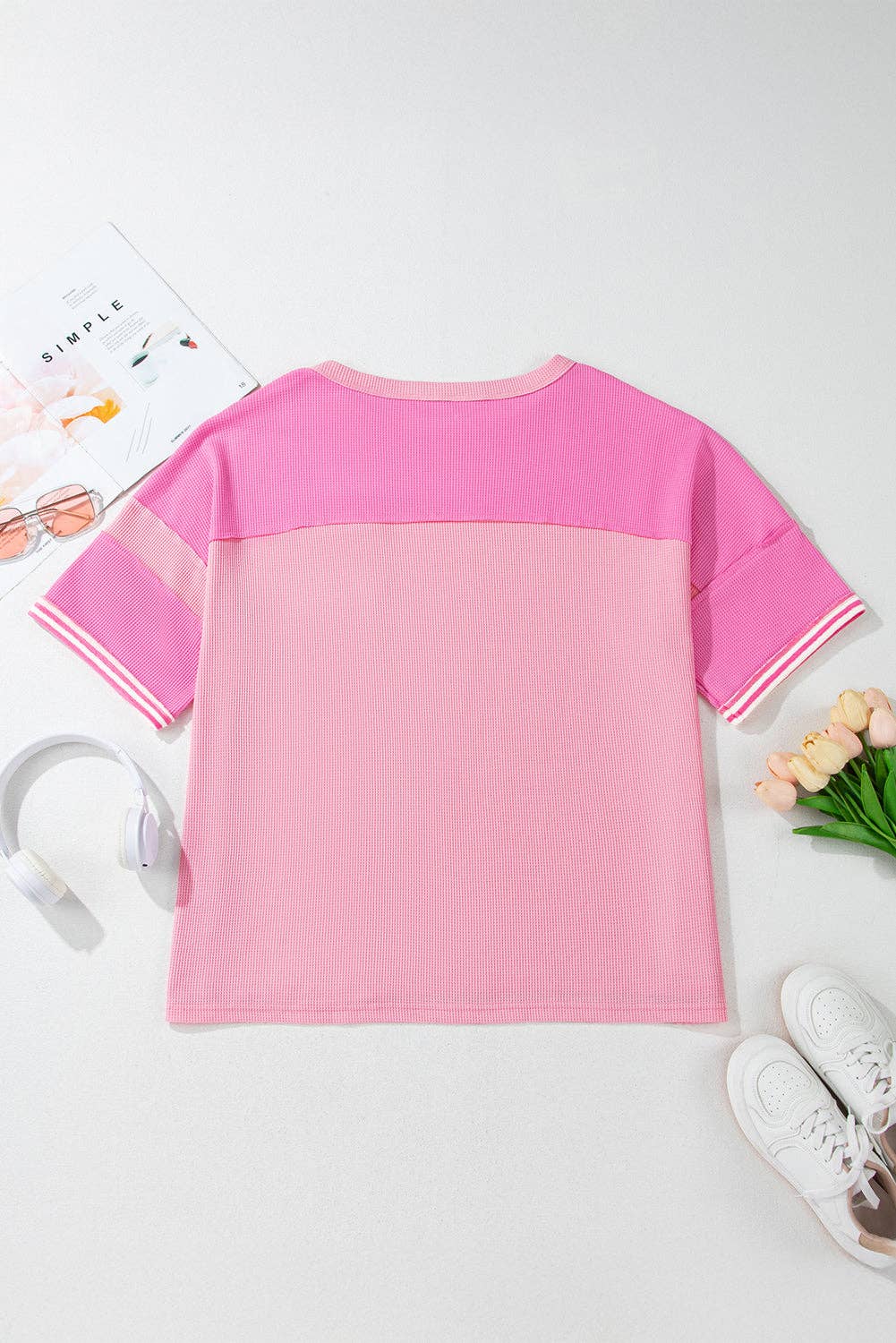 Plus Size Stripe Patchwork Colorblock T-Shirt
