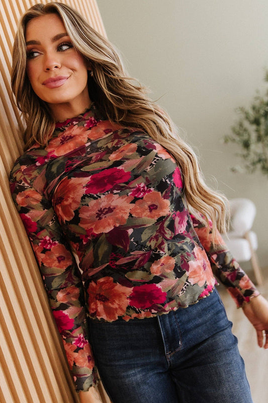 Midnight Garden Mesh Top