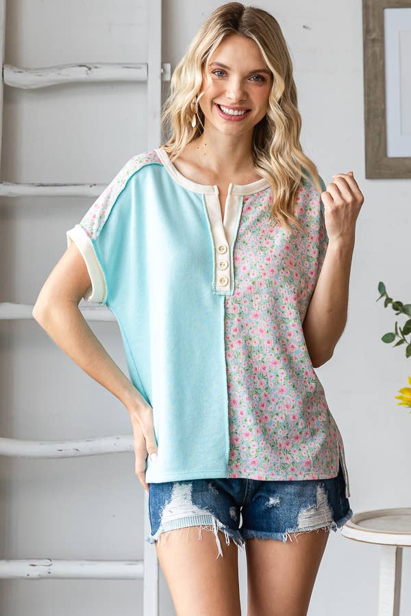 Ocean Bloom Henley Top
