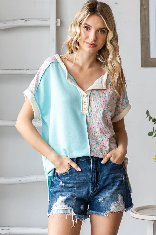 Ocean Bloom Henley Top