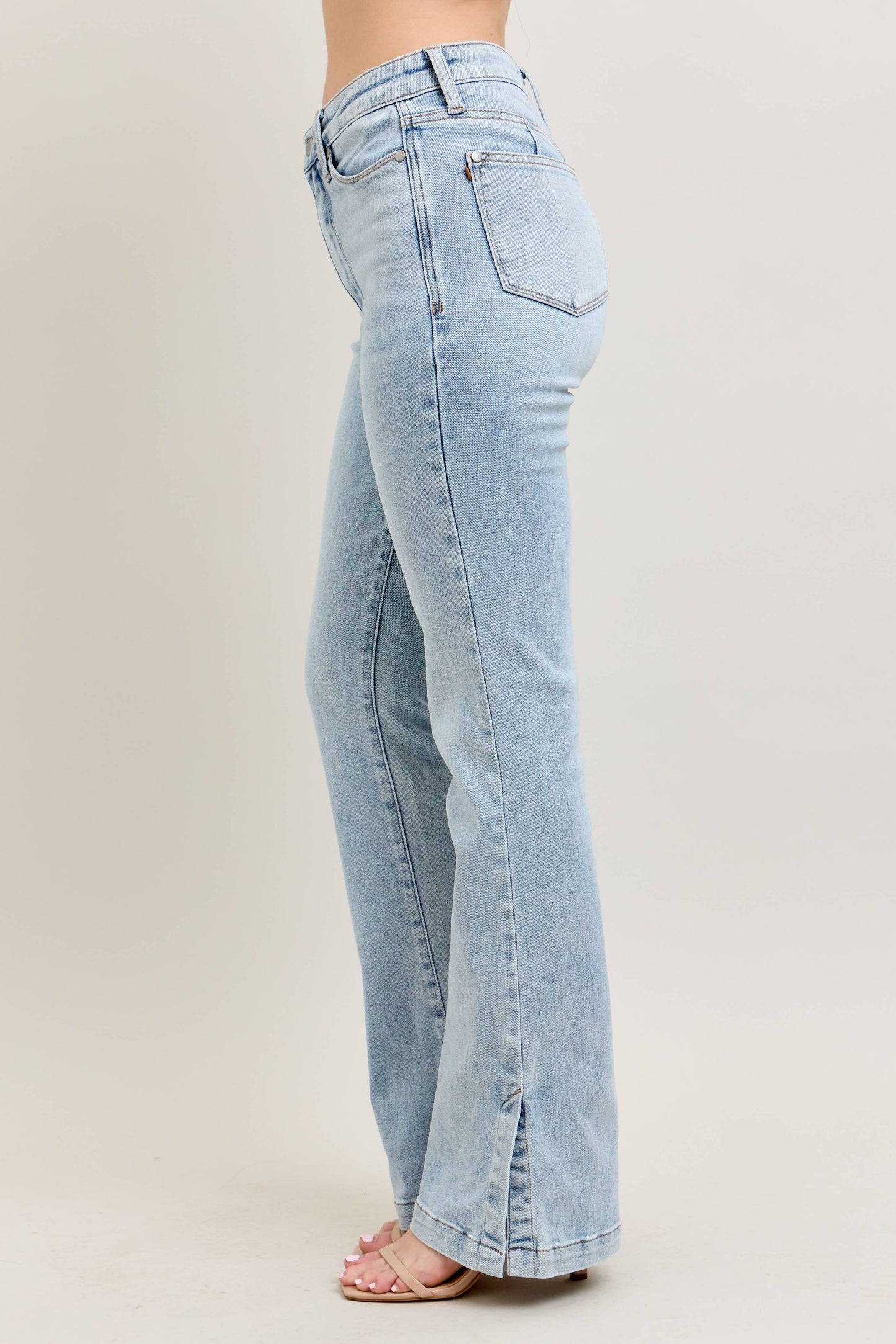 Shoreline Slit Denim | Light Wash Flares