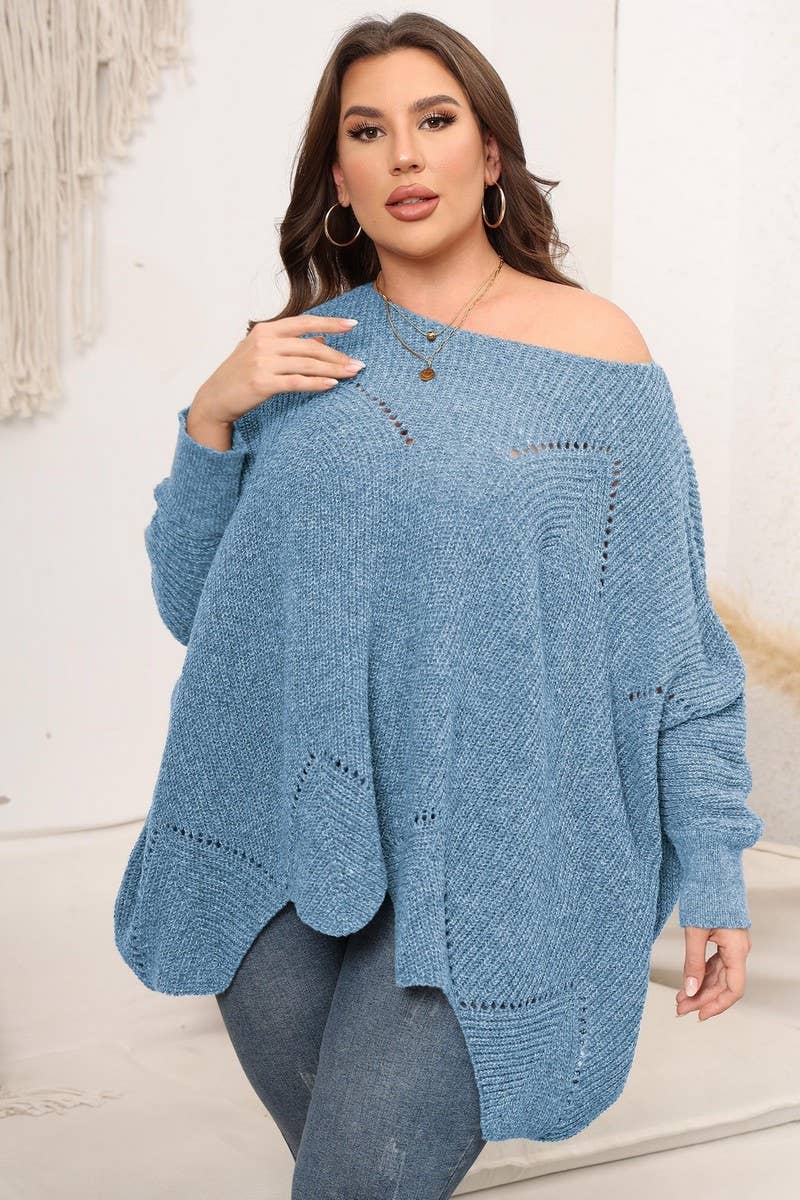 Blue Harbor Knit Poncho Sweater Plus Size