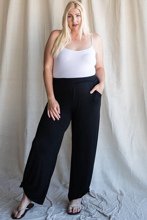 Seaside Breeze Black Plus Size Lounge Pants