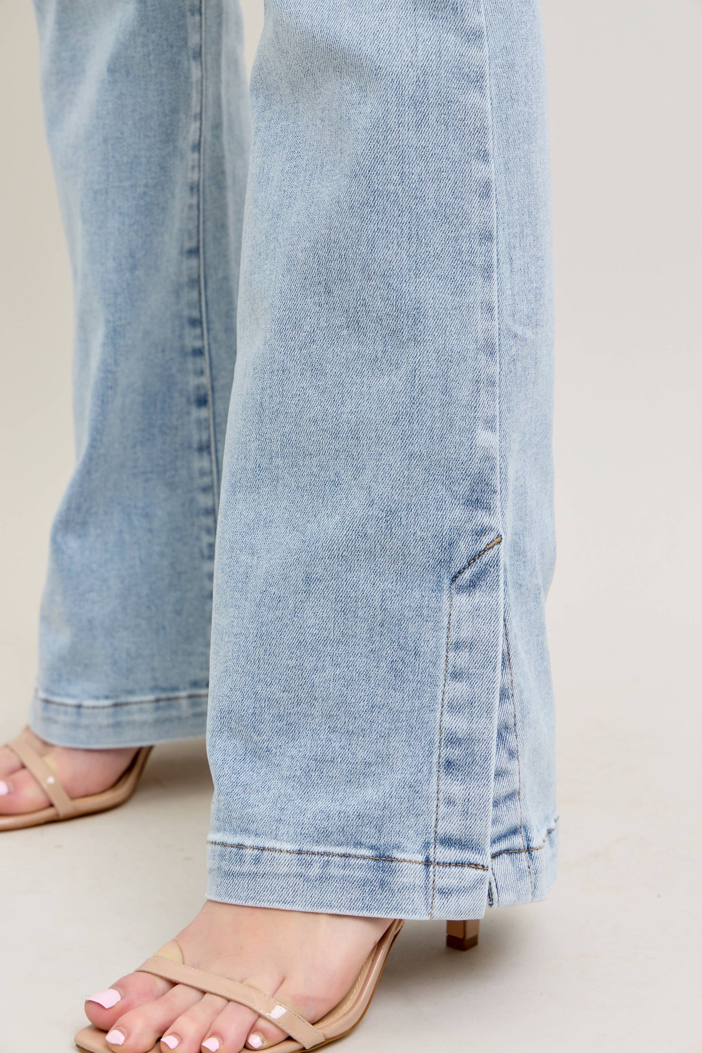 Shoreline Slit Denim | Light Wash Flares