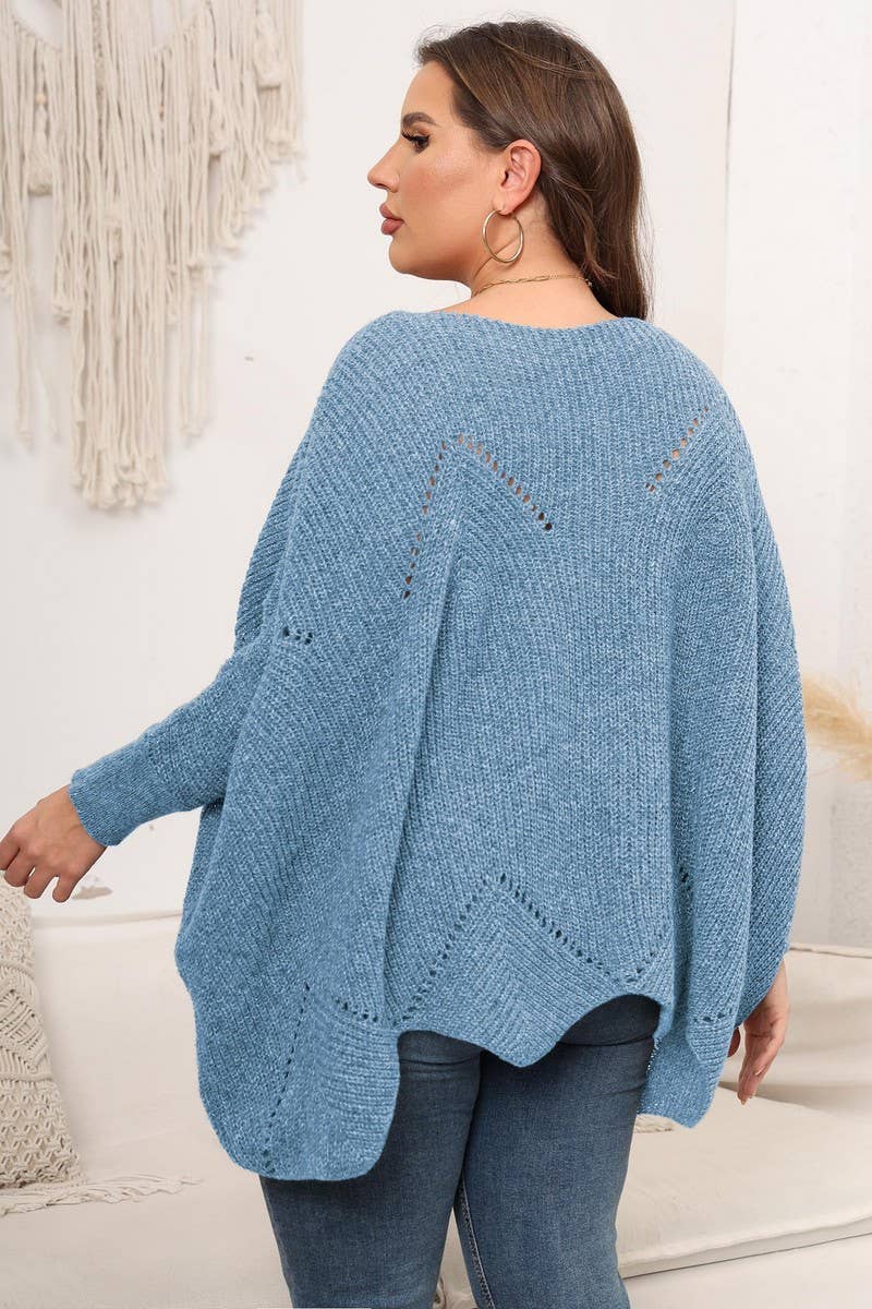 Blue Harbor Knit Poncho Sweater Plus Size