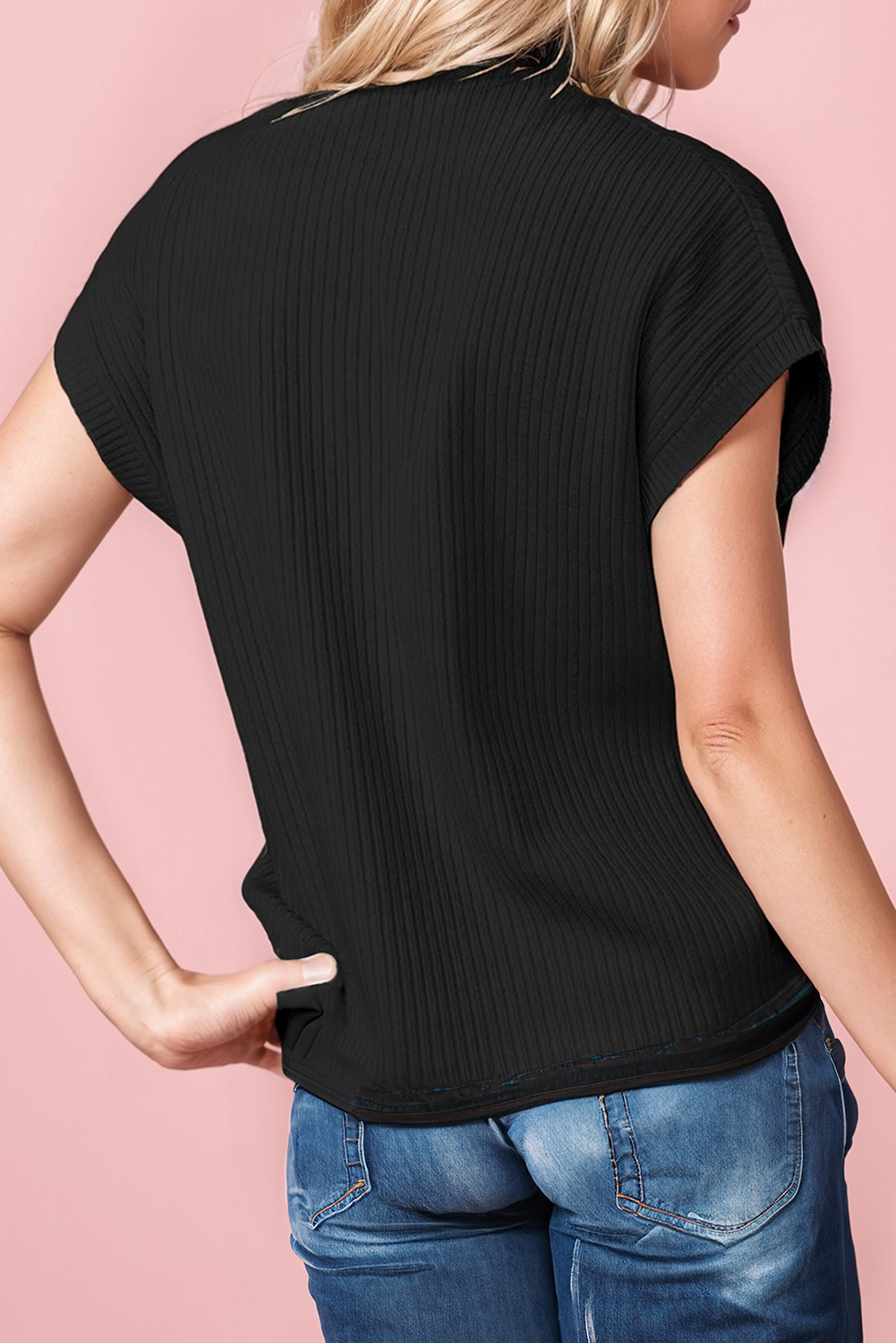Patch Pocket Short Sleeve Sweater