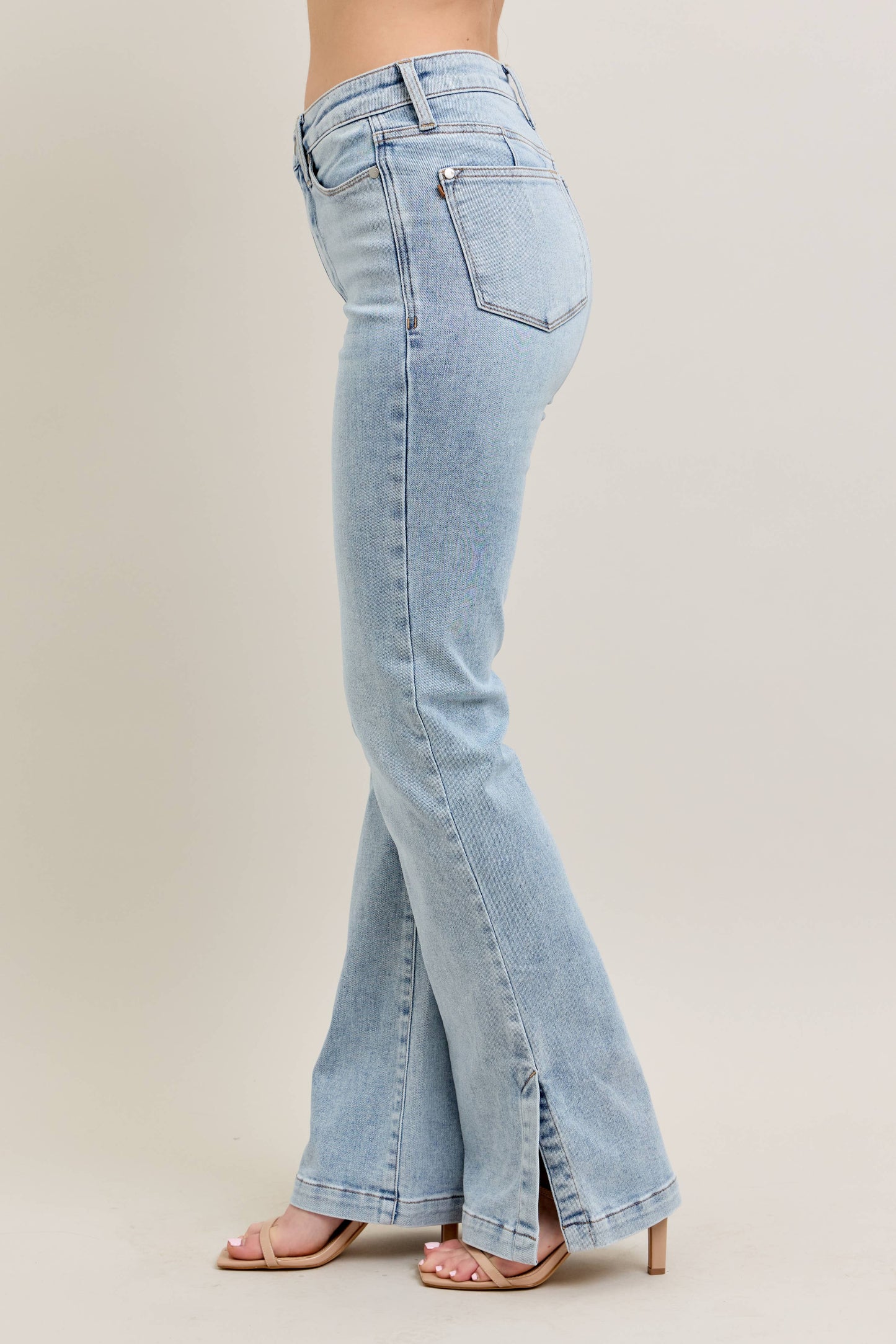 Shoreline Slit Denim | Light Wash Flares