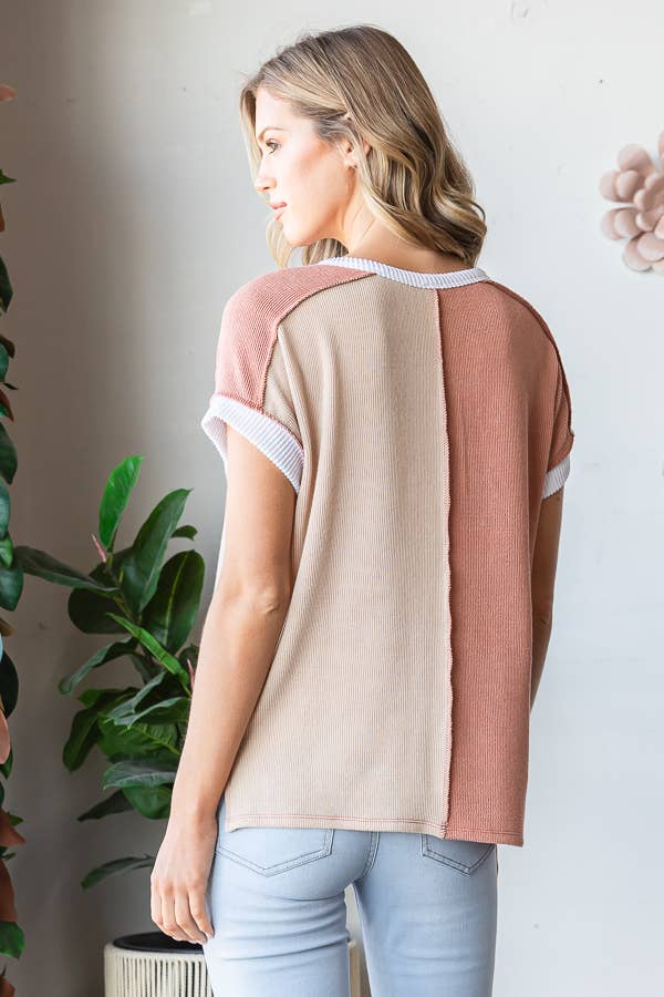 Sunset Split Henley Top