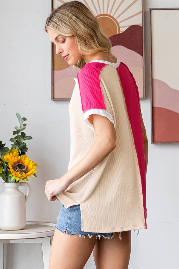 Sunset Split Henley Top