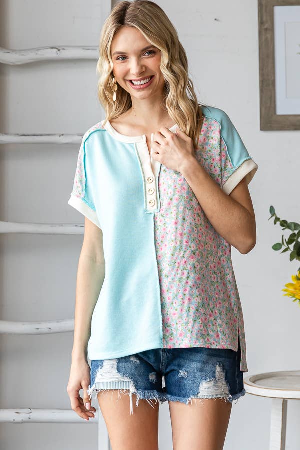 Ocean Bloom Henley Top