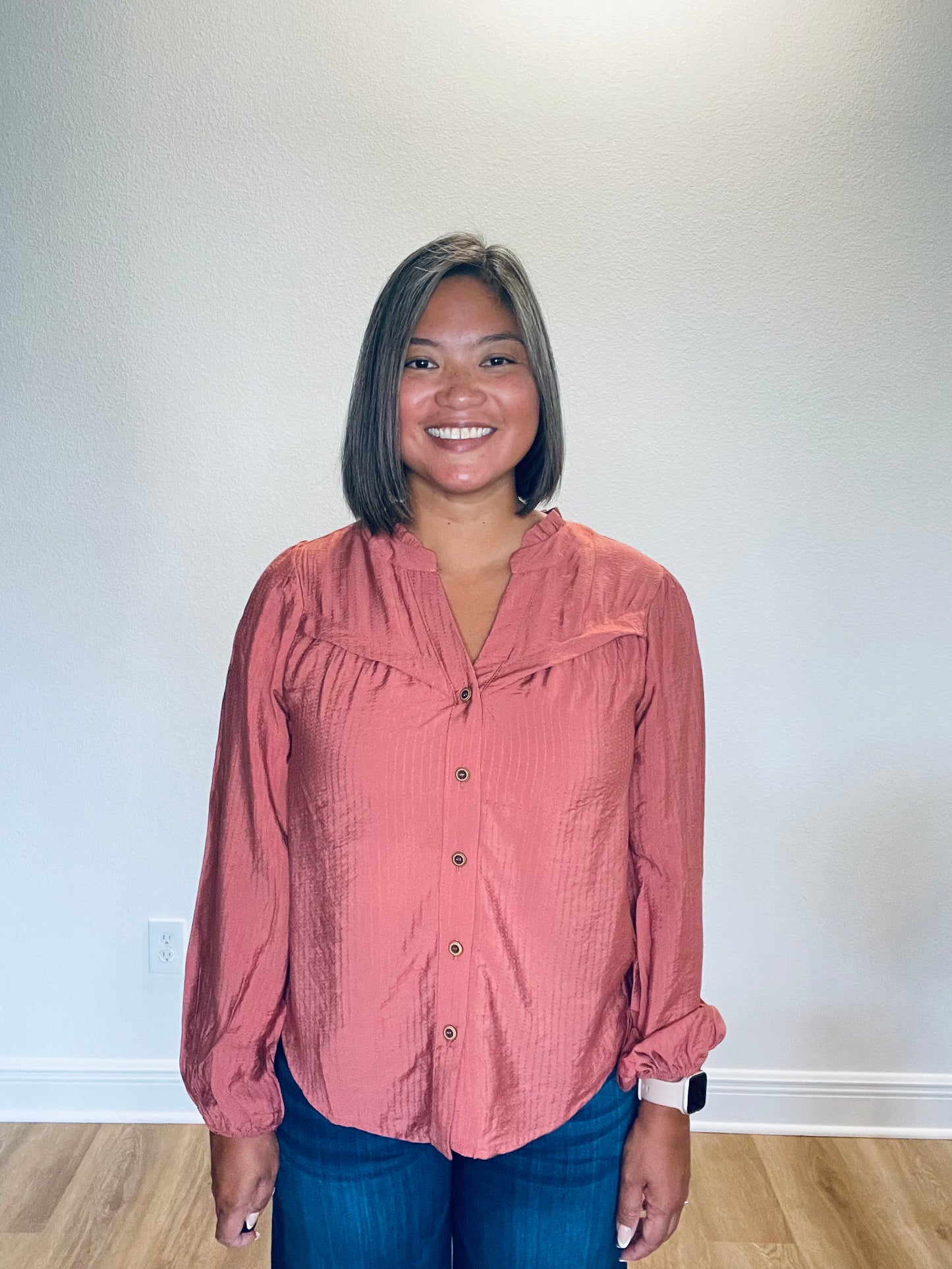 Rustwood Button Front-Blouse