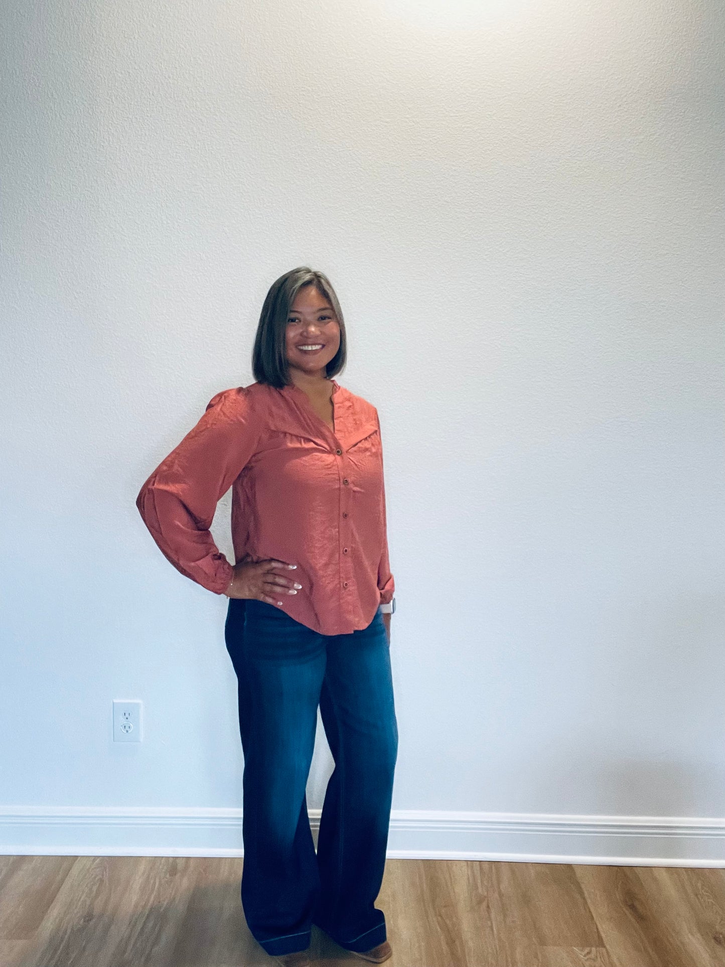 Rustwood Button Front-Blouse