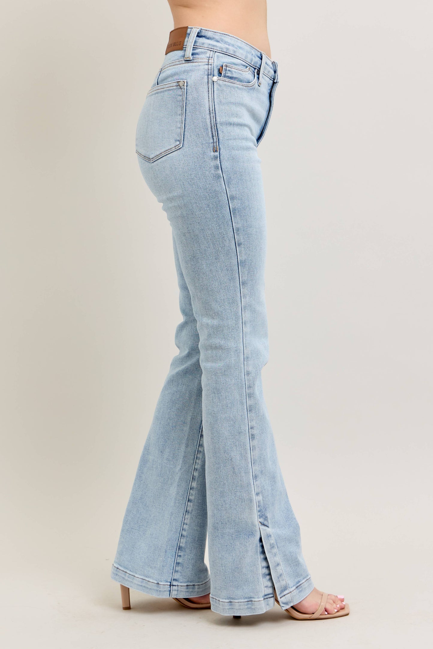 Shoreline Slit Denim | Light Wash Flares