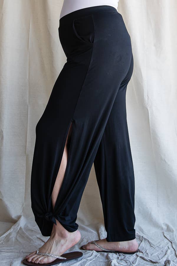 Seaside Breeze Black Plus Size Lounge Pants