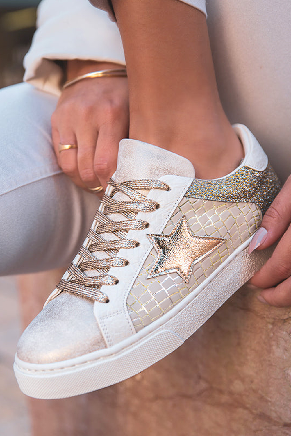 Glitter Star Patchwork Sneaker