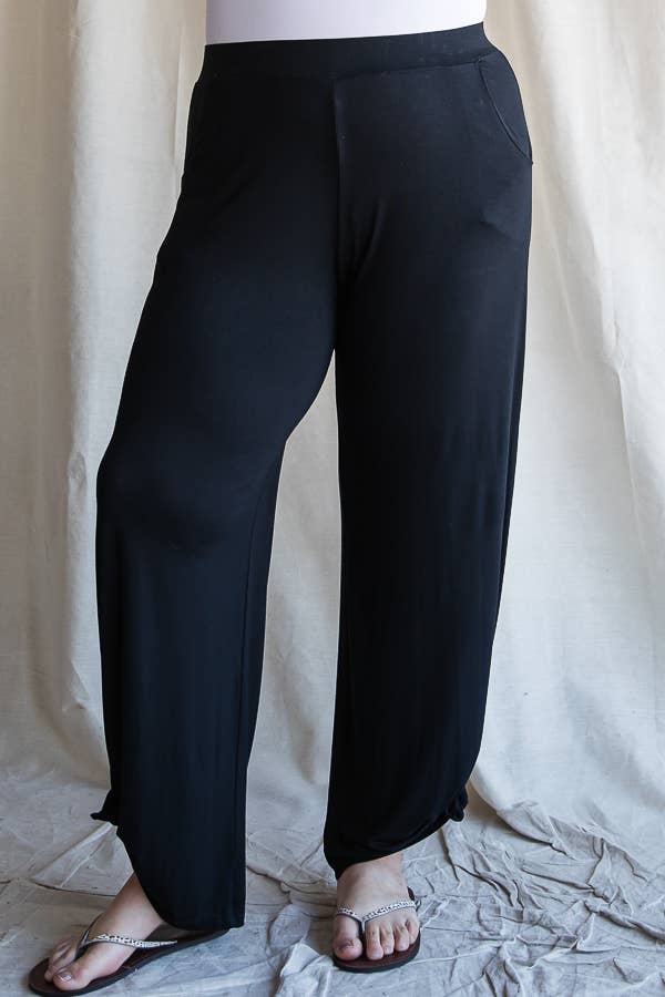 Seaside Breeze Black Plus Size Lounge Pants