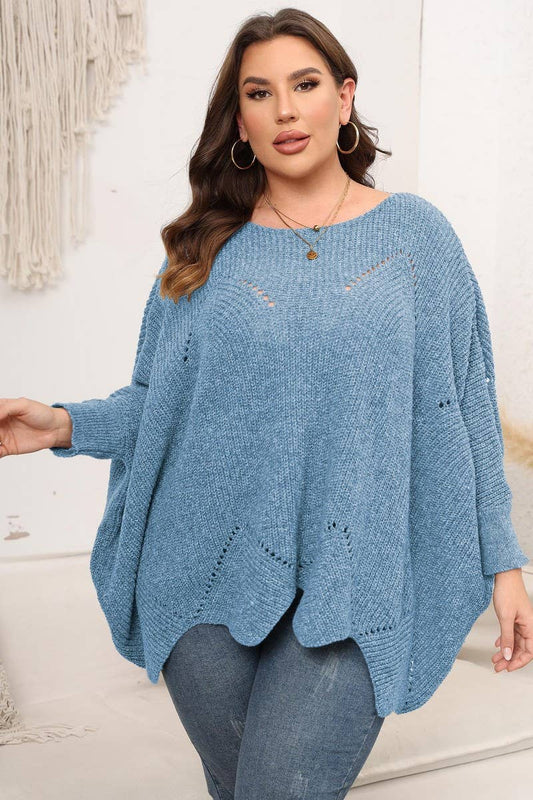 Blue Harbor Knit Poncho Sweater Plus Size