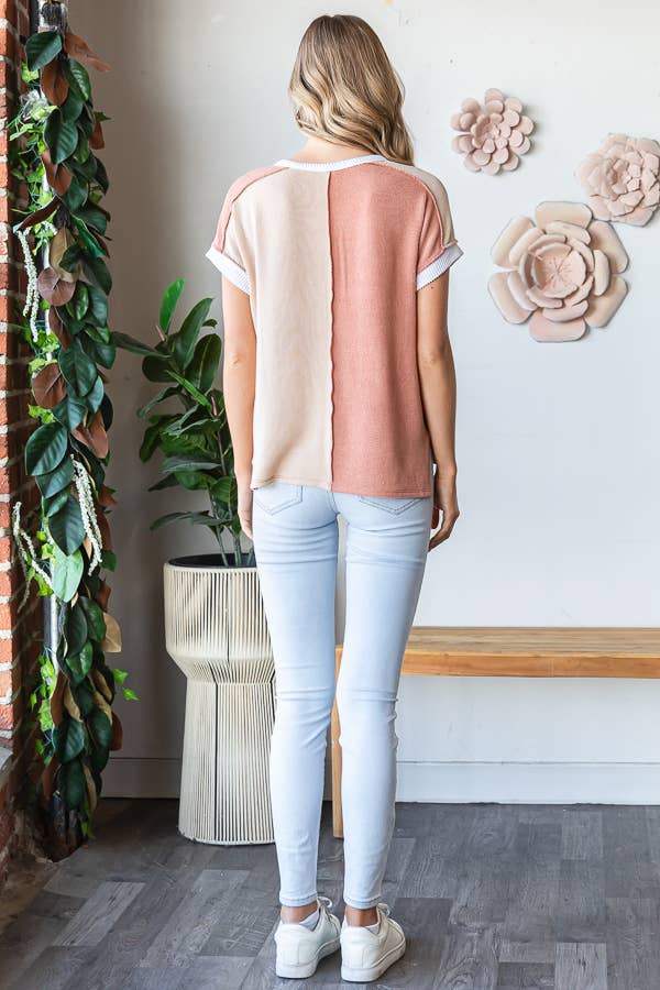 Sunset Split Henley Top